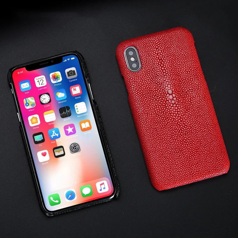 Для iphone x LANGSIDI натуральный fishskin кожаный телефон чехол для iphone 8 plus Stingray чехол для iphone se