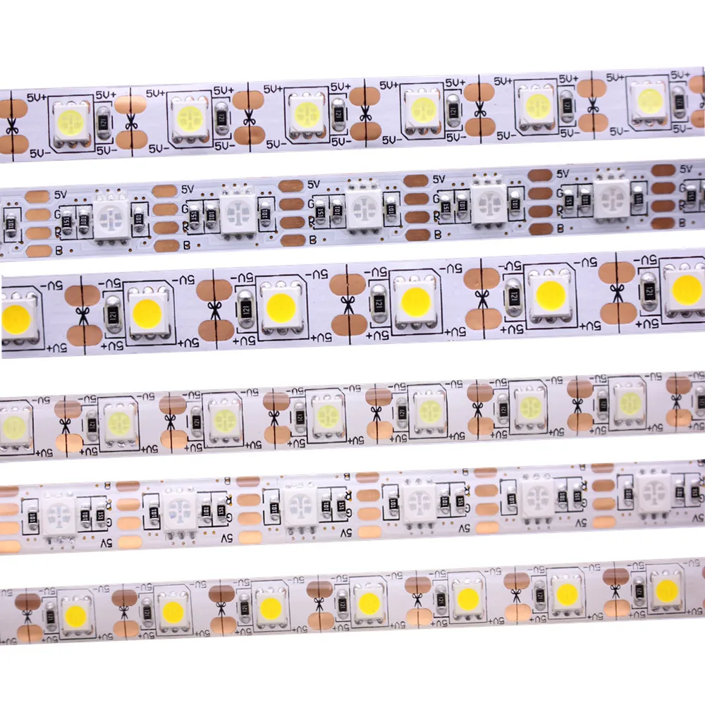 cheap 5V 5M 5050 SMD LED Strip RGB WHITE WARM WHITE Flexible LED String light 5M 300 LEDs Home IP20 IP65 Waterproof for TV BACK