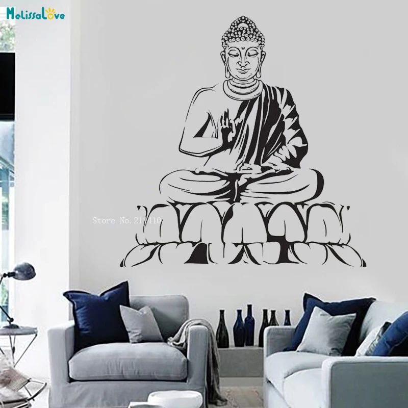 

Buddha Yoga Wall Vinyl Decal Meditation Relaxation Zen Home Decoration Living Room Bedroom Removable Cool Art Murals YT1345