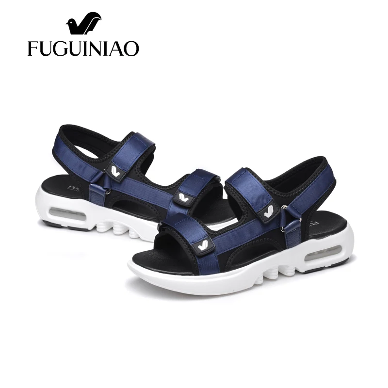 

airbag's cushioning ! Free shipping ! FUGUINIAO brand Men's casual sandals / Summer Beach shoes / color black , blue