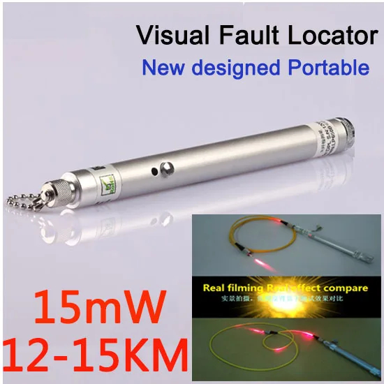 

15mW 12~15KM Pen Type Visual Fault Locator VFL Red Laser Light Fiber Optic Cable Tester Optical Fiber Laser Pointer,VD-VFL15