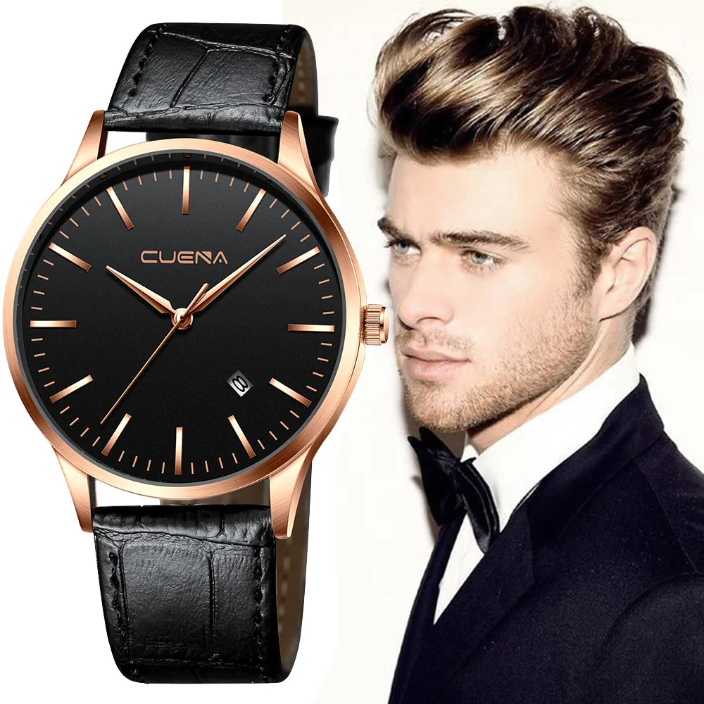 

Luxury Top Brand men's watch 2018 Unisex Fashion Leather Band Sport Wrist Watch Analog Quartz Men's Clock relogio masculino