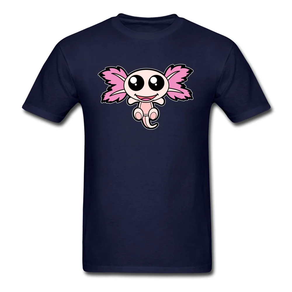 Pinky The Axolotl Casual Short Sleeve Tees Father Day Round Neck 100% Cotton Fabric Boy T Shirt Casual Tee-Shirt Funny Pinky The Axolotl navy