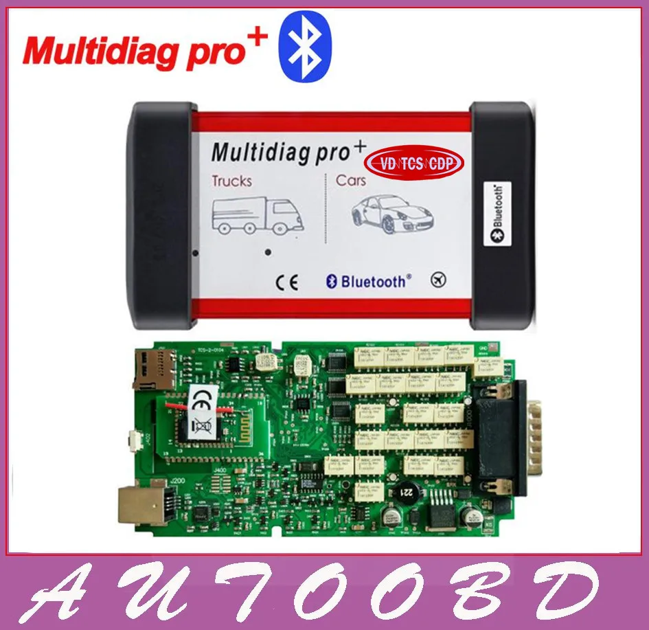 VD TCS CDP! + 100% качество зеленый один платы mutldiag Pro + Bluetooth многоязычная с Полный Крышка корпуса для автомобили грузовики