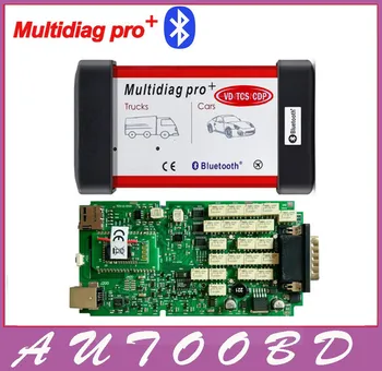 

VD TCS CDP !+100% quality A Green Single Board PCB Mutldiag Pro+Bluetooth Multi-language with Full cover housing for Cars Trucks