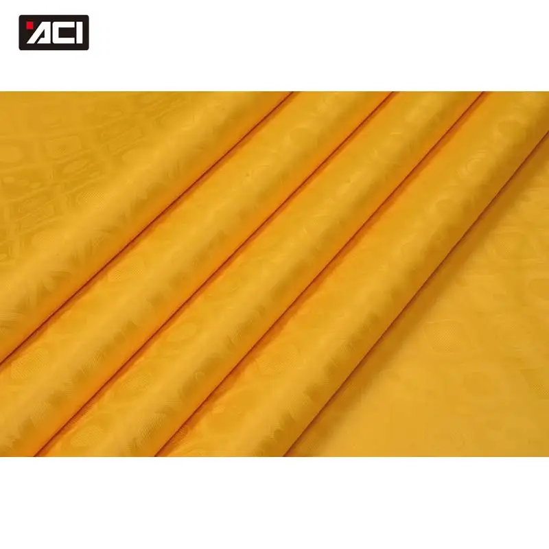 

ACI Shining New Yellow Bazin Riche Fabric Getzner Quality Jacquard Guinea Brocade Fabric 100% Polyester Shadda African Fabric