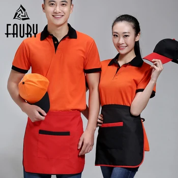 

Unisex One-Size Home Kitchen Cooking Chef Aprons Cafe Restaurant Waiter Beauty Shop Work Wear Short Aprons with Big Pocket