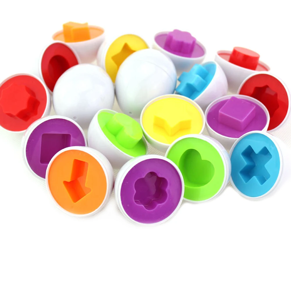 6 шт./упак. детские развивающие игрушки для младенцев в паре витой яйцо определить цвет и форма вставить разведки строительные блоки