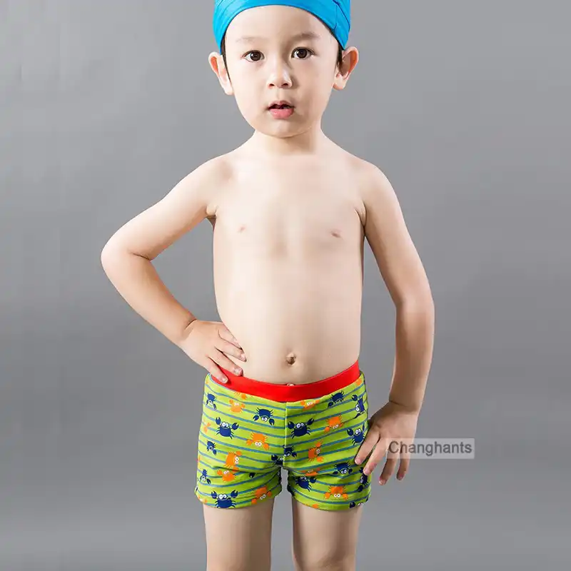 boys green swim trunks