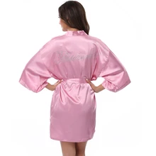 Для женщин атласная невесты кимоно халат сексуальный V Средства ухода за кожей Шеи Шелковый свадьбу Халаты дамы летние пижамы платье халат пижамы