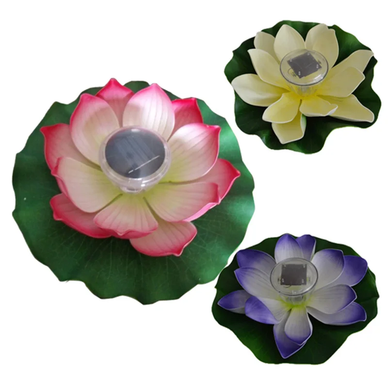 Солнечная Светодиодные Lotus Фонари воды float свет красочный LED Плавающий цветок праздник лампа для Двор садовый пруд бассейн ночник jinle