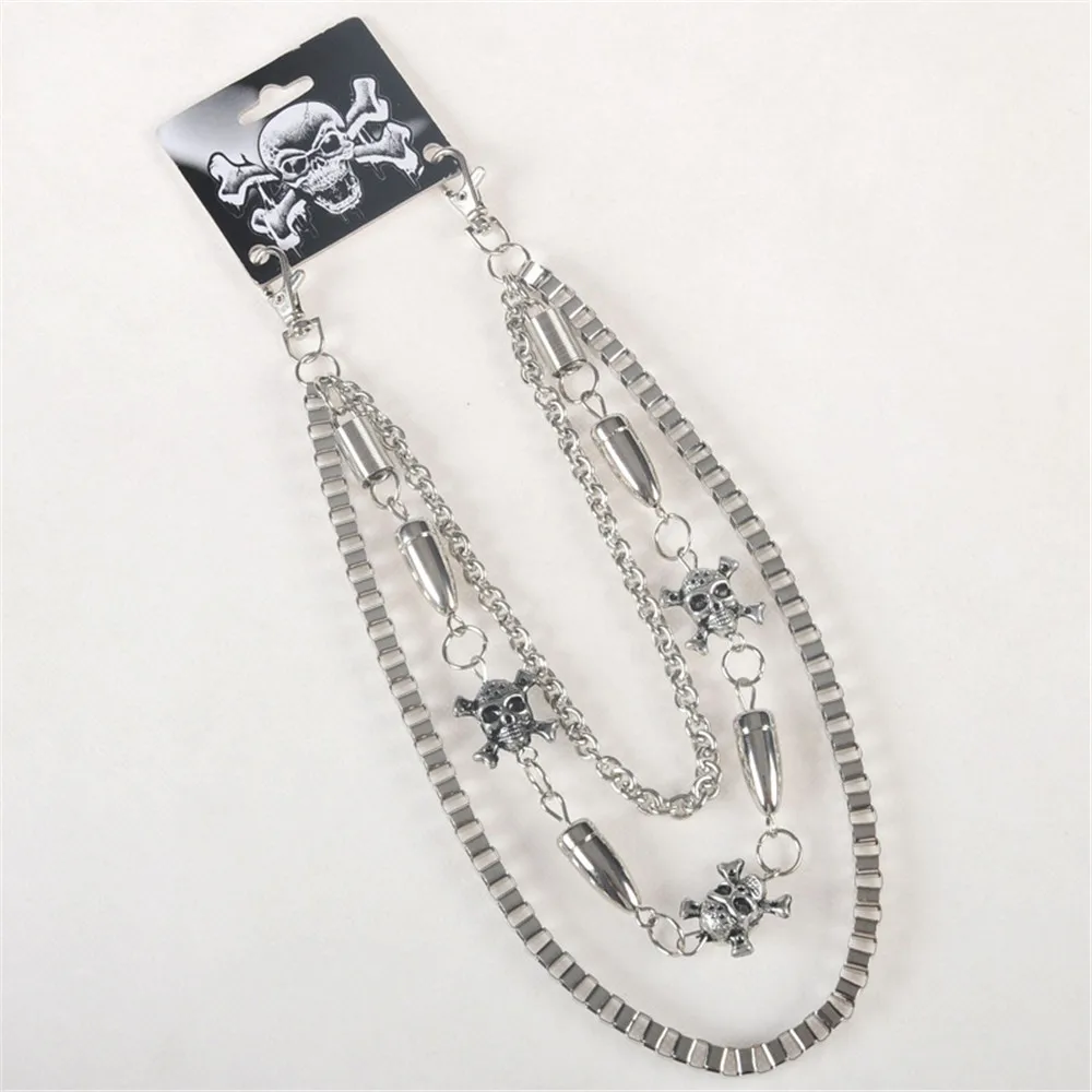 Biker Wallet Chains Bullet Skull Bicycle Key Chain Belt Rock Punk