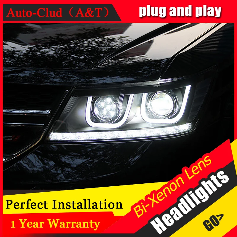 Auto Clud Car Styling for Dodge JCUV LED Headlight 2008-2015 Journey Headlights Freemont drl Lens Double Beam H7 HID Xenon | Автомобили и