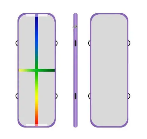 Надувной Tumbing коврик Airtrack,, 1 м* 0,6 м* 0,1 м, гимнастический коврик, надувная гимнастическая барабанная дорожка, воздушный блок, воздушная доска - Цвет: purple color line