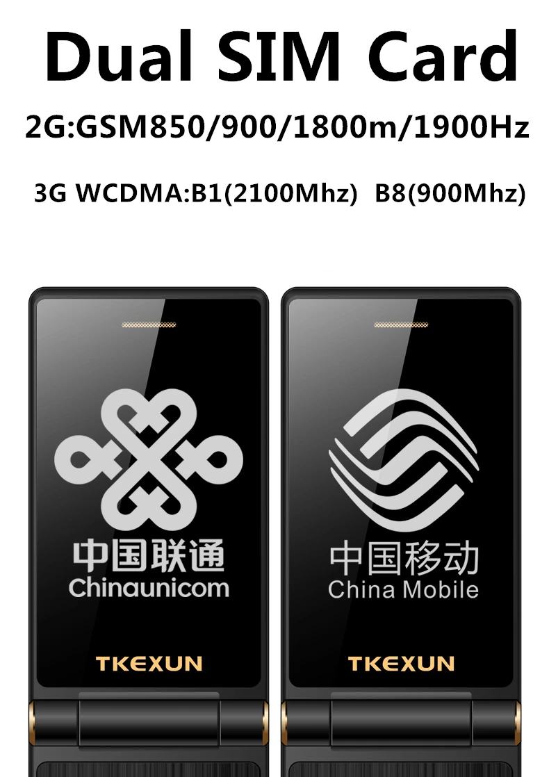 Роскошный 3g WCDMA флип телефон TKEXUN M2 PLUS 3 0 дюймов сенсорный экран мобильный один