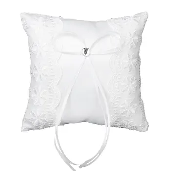 

White Lace Ribbon Bride Ring Pillow ( 15*15cm )