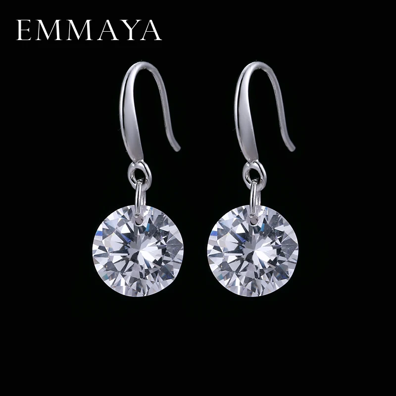

EMMAYA Austrian Crystal Wedding Earrings Silver Color Fashion Brand Vintage CZ Crystal Jewelry For Women