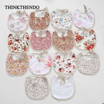 

Baby Bib Infant Burp Cloths Toddler Cotton Bib Kid Floral Towel Dinner Feeding Double-deck Cute Girl Bibs