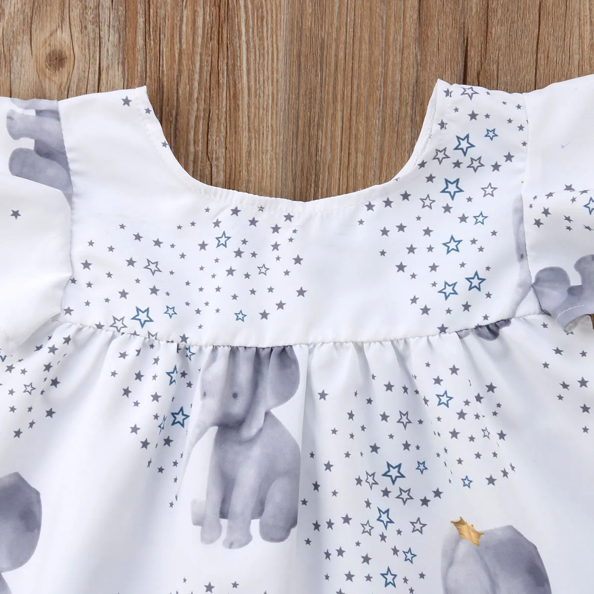 Kid Toddler Girls Cartoon Elephant Peanut Party Print Short sleeve Dress