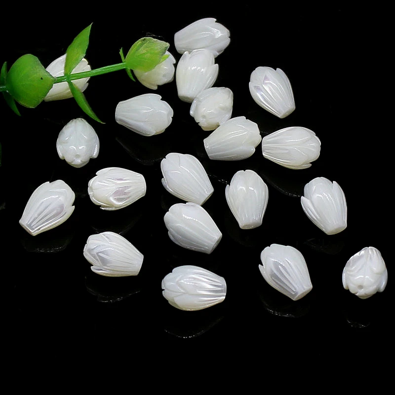 

5pc Flower Shell Beads Accessories For Jewelry Making Carved Pearl Shell Loose Bead Buds Components DIY Findings Joyas DYL0024