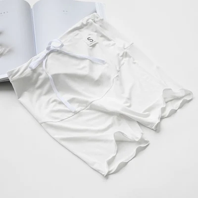 Однотонное вискозное нижнее белье с эластичным поясом для беременных - Цвет: Белый
