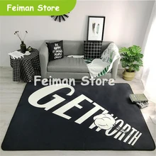 Ковры север черные мягкие фланелевые коврики салон буквы противоскользящие Большой Детский Мат для ползания, RugBoys ковер Гостиная