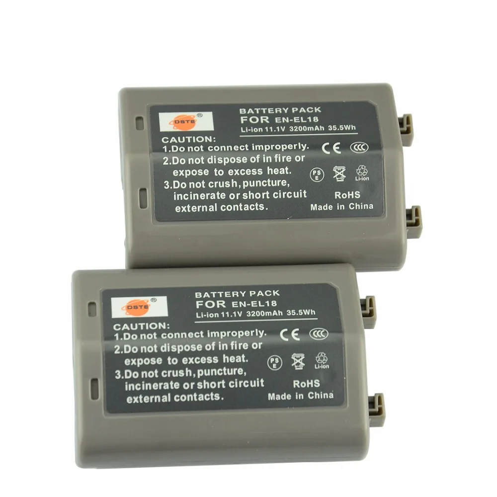DSTE 2PCS en el18 EN EL18 Rechargeable Li ion Battery for Nikon D4 D5