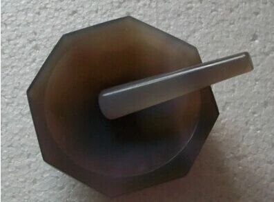 

Natural Agate Mortar and Pestle OD=100 mm 4" Inch Lab Grinding te