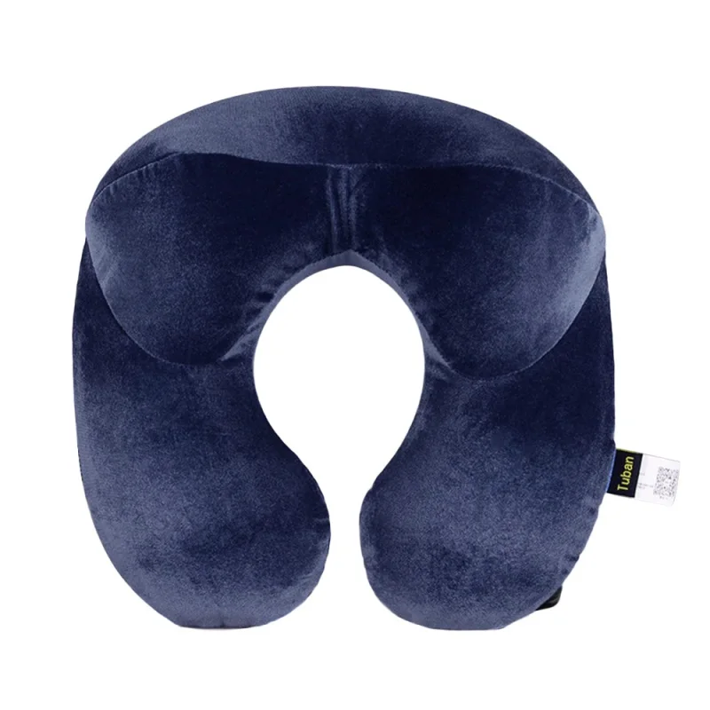 Надувная подушка для шеи удобные подушки U форма подушки путешествие из авиационного дорожные аксессуары для сна Текстиль - Цвет: dark blue