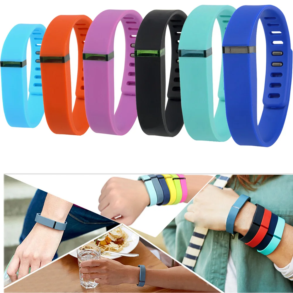 Замена Ленты для Fitbit Flex браслет браслет Маленький или Большой размер с Металлическими Зажимами/Кремния Спорта браслеты и застежка
