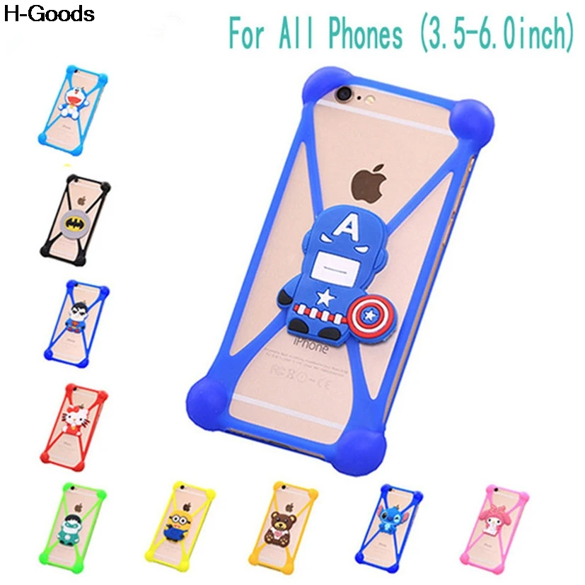 Universal 3D Soft Silicon Rubber Case for BQ E5 Doogee X5/MicroMax AQ5001 Phone 3.7-6.0 inch Bear Stich | Мобильные телефоны и