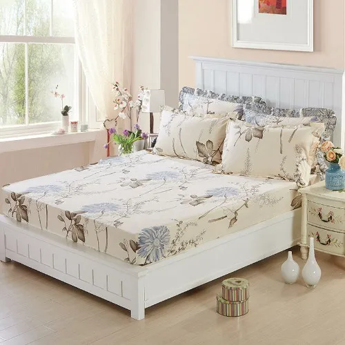 fitted sheet 10 Хлопок простыня наматрасник льняные простыни для кровати Твин Полный queen king size 120/140/160X200 см couvre lit colcha de cama - Цвет: fitted sheet 10
