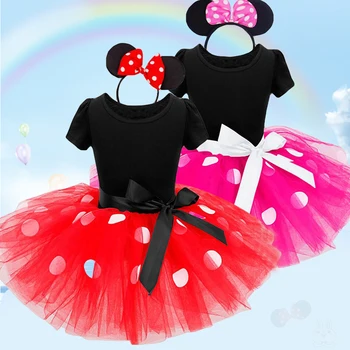 

Kids Baby Girls Minnie Tutu Dress with Ear Headband Carnival Party Fancy Costume Ballet Stage Performance Dance wear