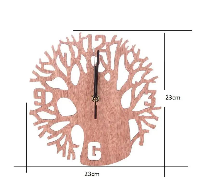3D настенные часы Дерево Деревянные бесшумные часы для дома кухни офиса