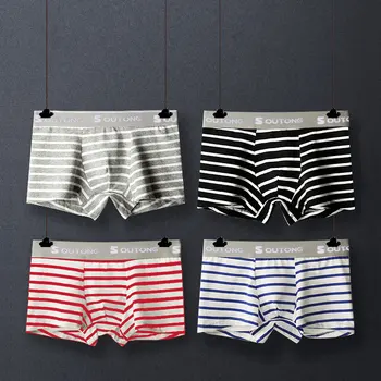 

Soutong Male Underwear 4 Pcs/lot Men Underwear Boxers Shorts Cotton Cuecas Boxer Men Striped Underpants Underwear Men Boxer st32