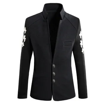 

2016 New Fashion Casual Men Blazer Cotton Slim Korea Style Suit Blaser Masculino Male Jacket Blazer Men Plus Size M-5XL