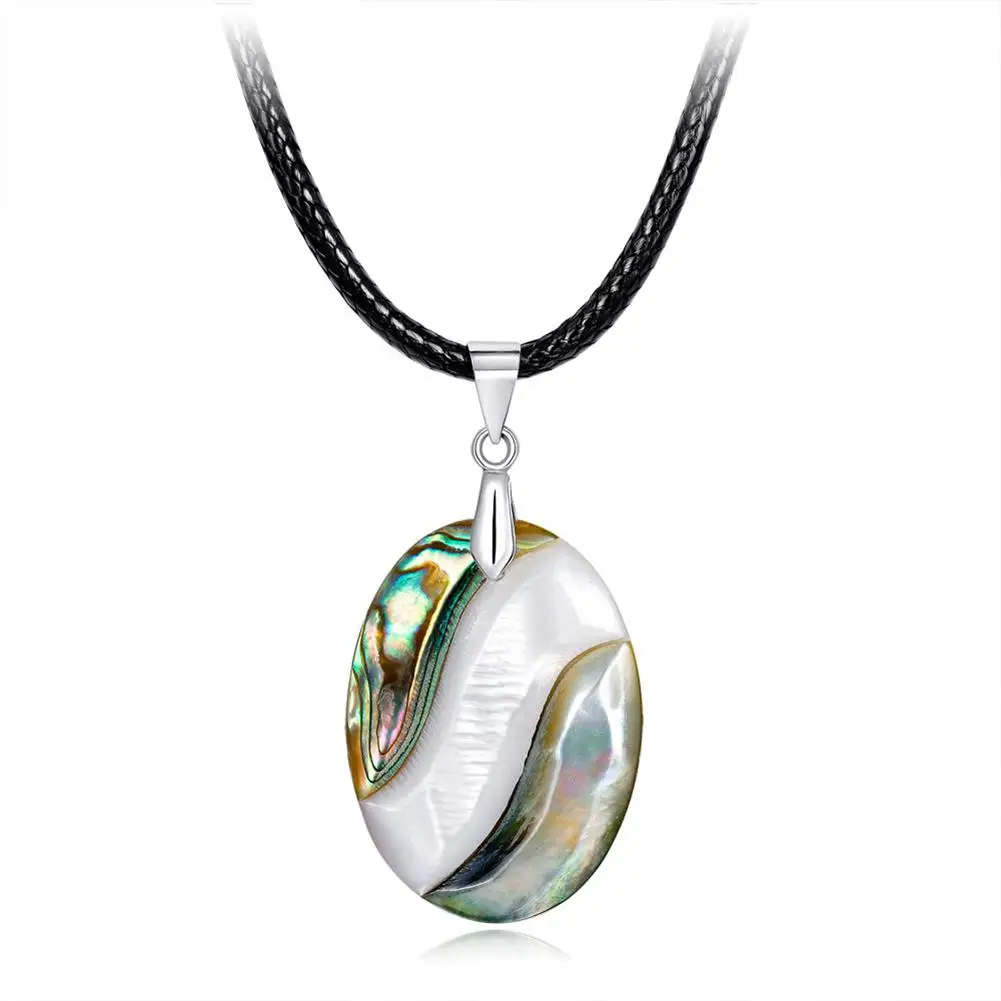 

DreamBell Women Necklace Natural Abalone Shell Pendant Necklace Handmade Jewelry Neck Decoration Ornaments