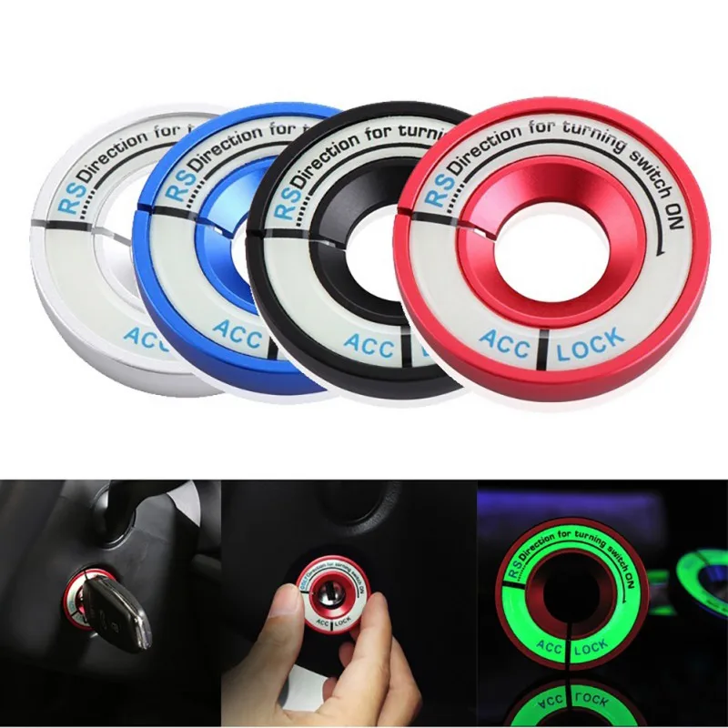 

Car Glow Keyhole Sticker Luminous Hole Power Switch Car Sticker Universal Decor Light Circle