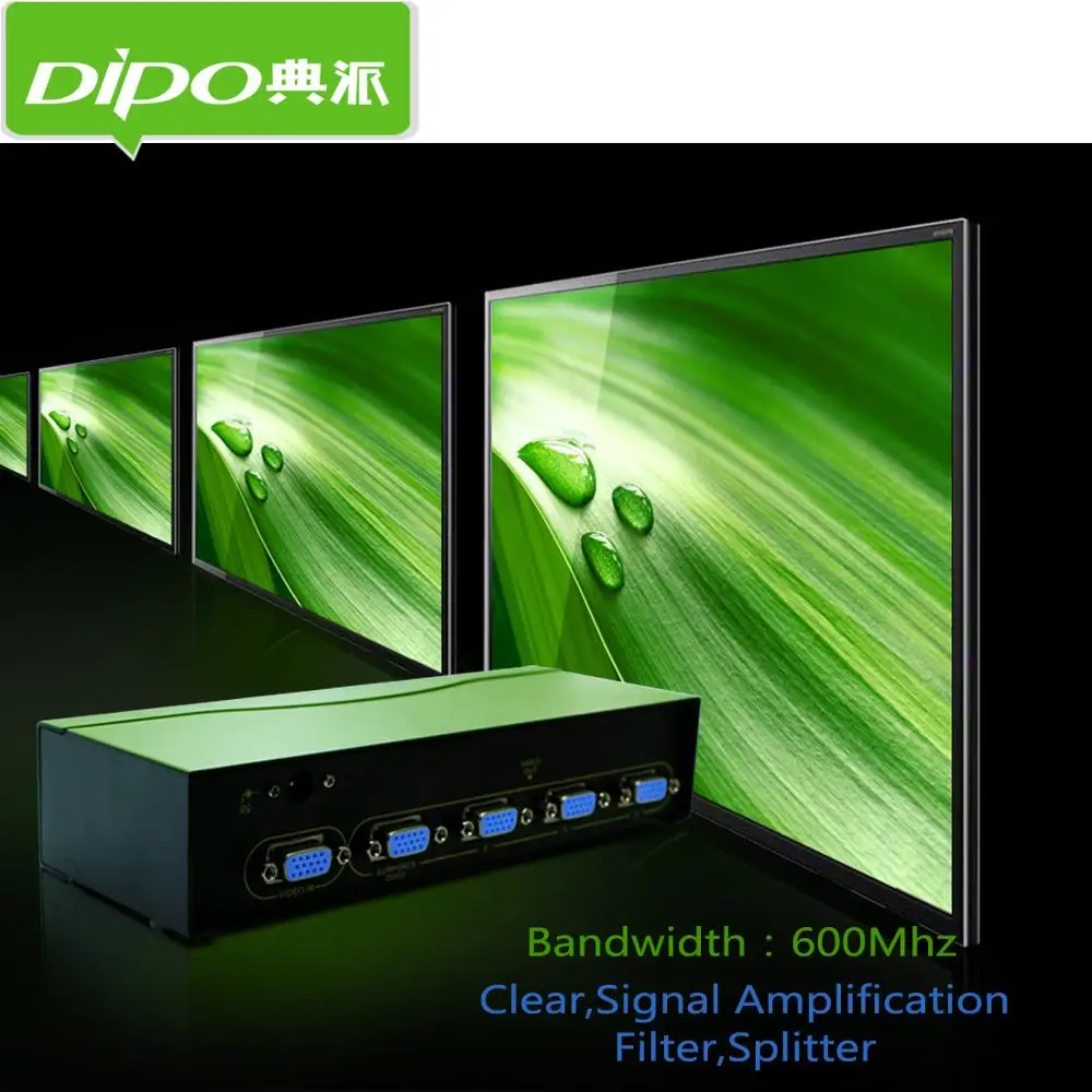 

DIPO vga splitter 4 port 1 input 4 output / Video Signals up to 65m 600mhz