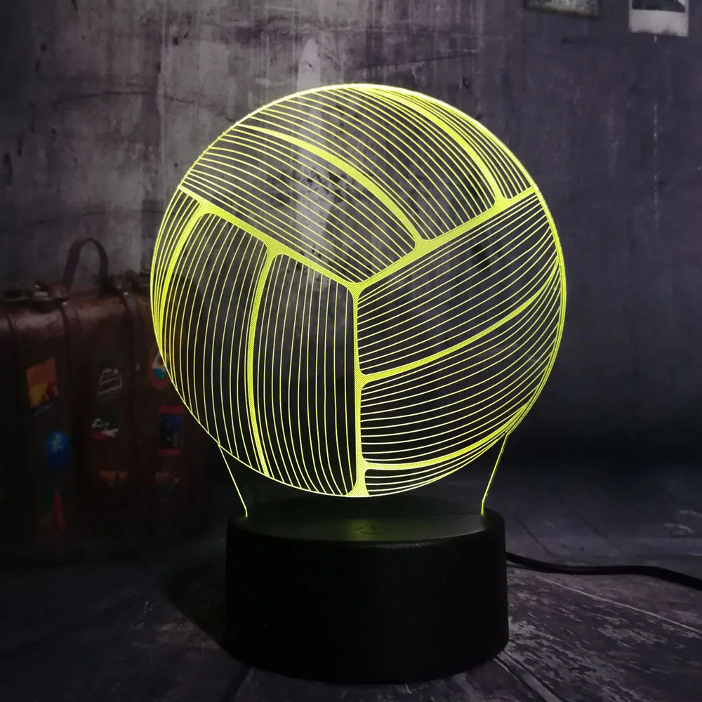 

2018 New Sports Volleyball 3D RGB LED Night Light Multicolor Creative 7 Color Change USB Touch Desk Lamp Kids Gift Room Decor