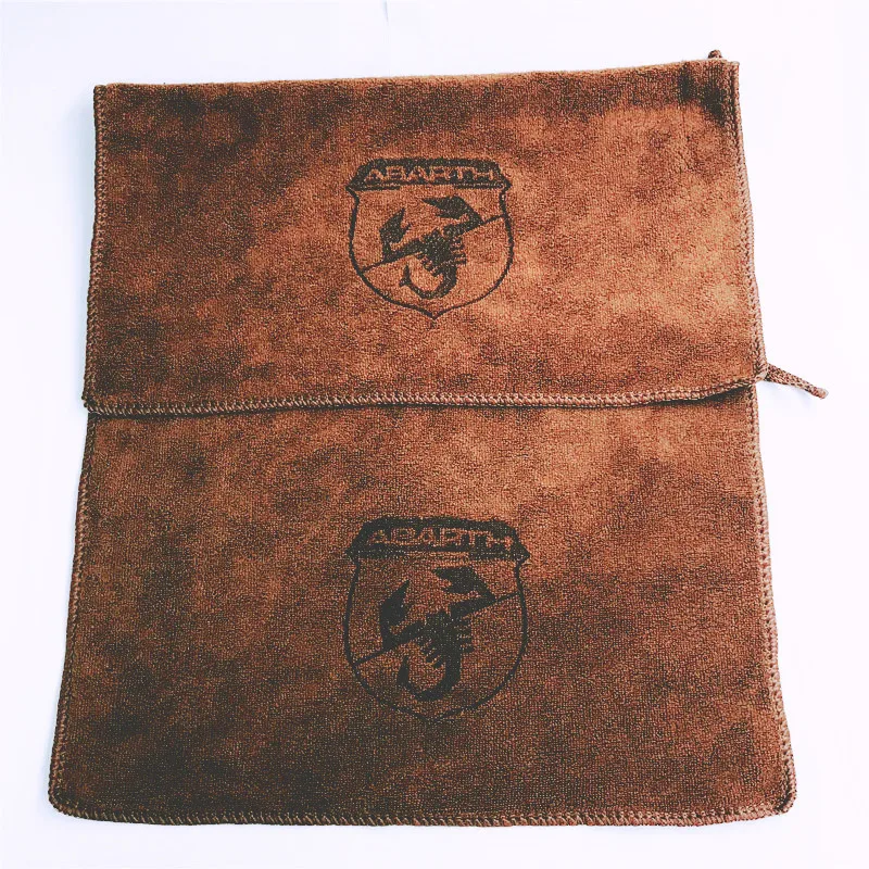 

30*30CM Car Sticker Wash Microfiber Towel Car Cleaning For Abarth Car Styling
