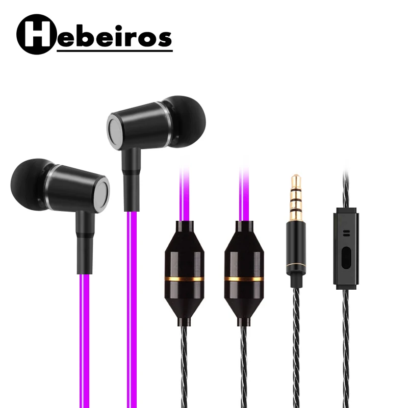

New Purple Hebeiros healthy Anti-radiation Earphone Stereo Music 3.5mm Radiation Free Headset Air Tube principle Noise Reduction