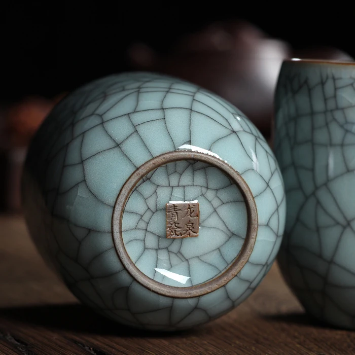 WIZAMONY китайский фарфор Longquan Celadon искусственная кожа 150 мл чайник Кофеварка высокое