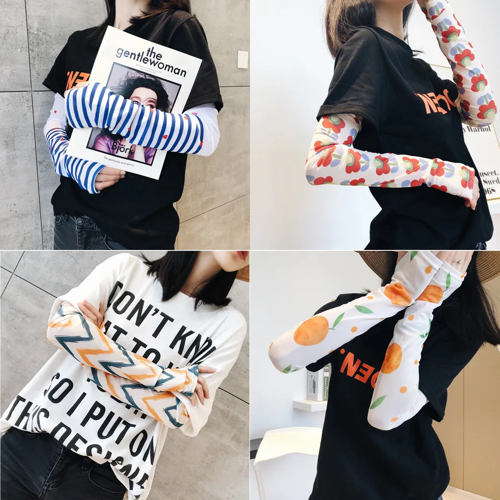 

KingDeng Fashion Sleeve For Sun Protection Arm Cover Sunscreen Gauntlet Design Cool Manga Painted Sleeves Arm Slimmer