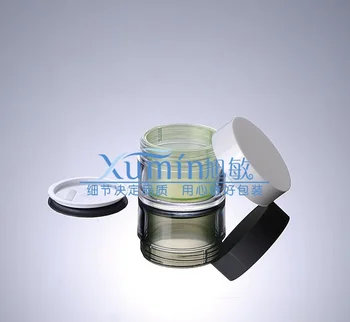 

30G light green Cream Jar with white lid,double wall, Plastic Cosmetic Container,Empty Makeup Sub-bottling,Sample Mask Canister