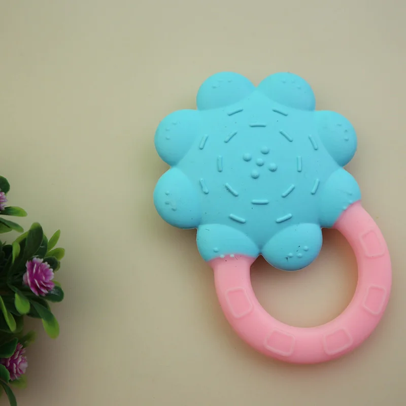 sky blue sun flower teether