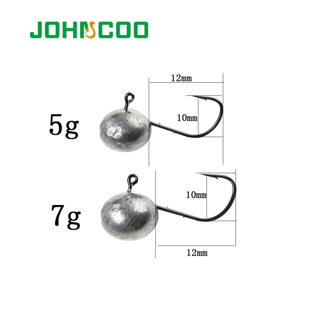 JOHNCOO Новый джиг рыболовный крючок 5 г 7 открытый свинцовый головной колючий Мягкая