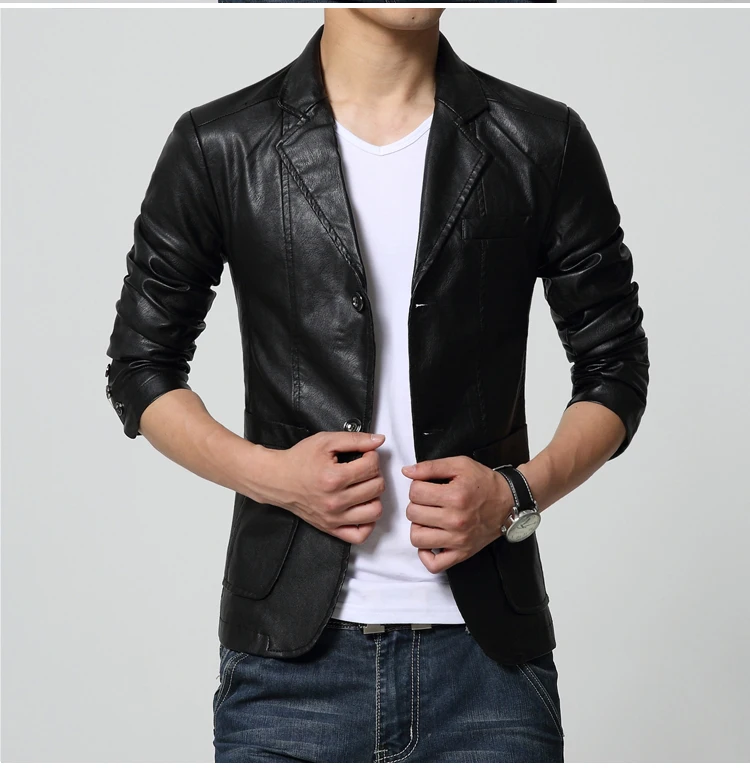 Jaqueta de couro,, кожаная мужская приталенная куртка из мягкой искусственной кожи, Мужская мотоциклетная куртка, весеннее повседневное пальто, мужские белые кожаные куртки