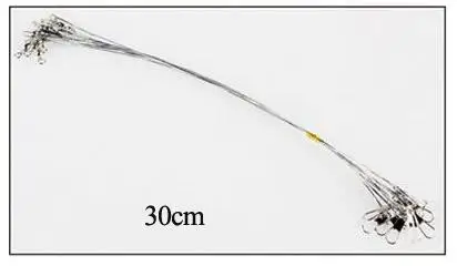 15 см, 23 см, 30 см, стальная рыболовная леска 20 шт./лот, поводок из стальной проволоки с поворотным аксессуаром, 5 цветов, поводок Olta Leadcore FL1001 - Цвет: 30cm silver