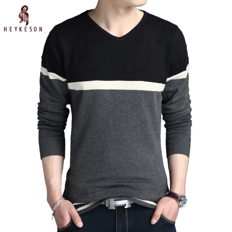 

Sweater Pullover Men 2018 Male Brand Casual Slim Sweaters Men Fashion High Quality Hedging V-Neck Men'S Sweater 4XL